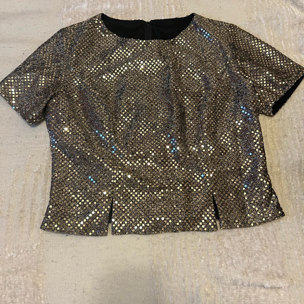 Sequined Short Sleeve Top by Stage Accents